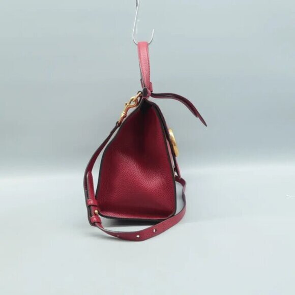 100% Authentic GUCCI GG Marmont Red Leather Satchel - Picture 3 of 12